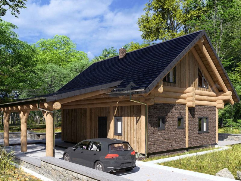 Post-and-Beam-Haus Altenburg mit Klinkerfassade Eingang